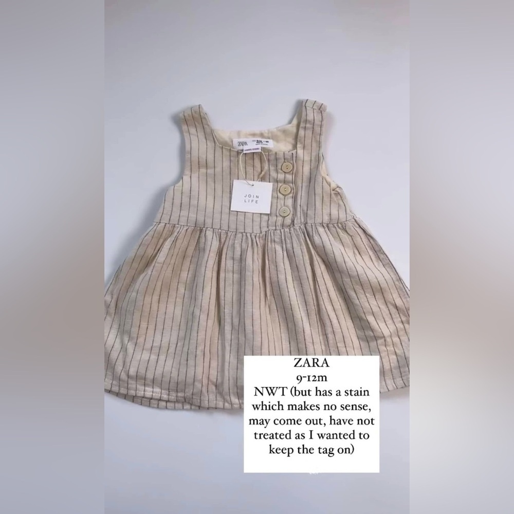 Zara Tan and Cream Striped Sundress